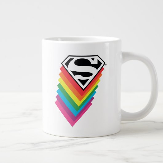 Superman Layered Rainbow-Logo Extra Grote Beker (Rechts)
