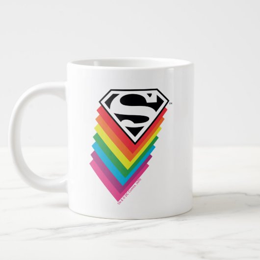 Superman Layered Rainbow-Logo Extra Grote Beker (Links)