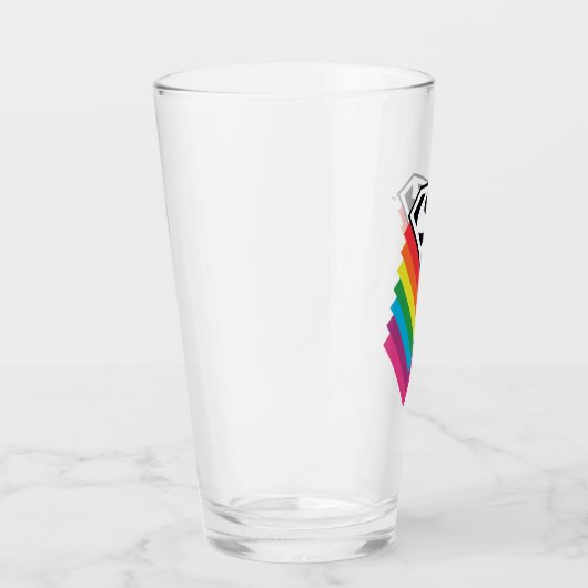 Superman Layered Rainbow-Logo Glas (Rechts)