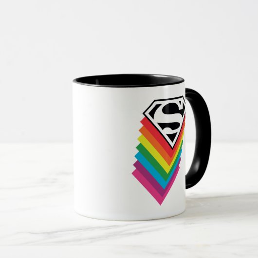 Superman Layered Rainbow-Logo Mok (Voorkant rechts)