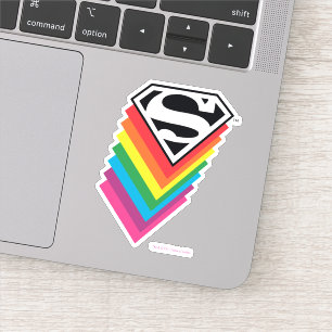 Superman Layered Rainbow-Logo Sticker