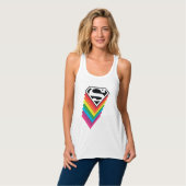 Superman Layered Rainbow-Logo Tanktop (Volledige Voorkant)