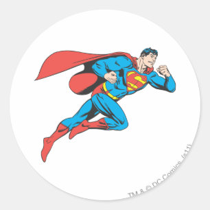 Superman Leaps Right Ronde Sticker