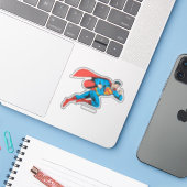 Superman Leaps Right Sticker (Laptop met iPhone)