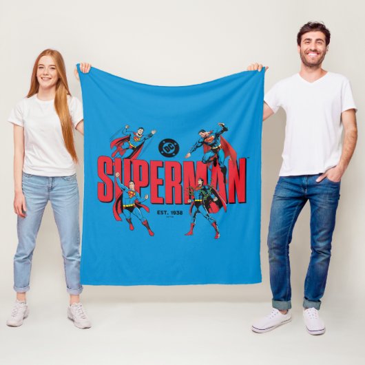 Superman-legenden voor altijd grafisch fleece deken (In situ)