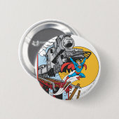 Superman Lifts Train Ronde Button 5,7 Cm (Voorkant /achterkant)