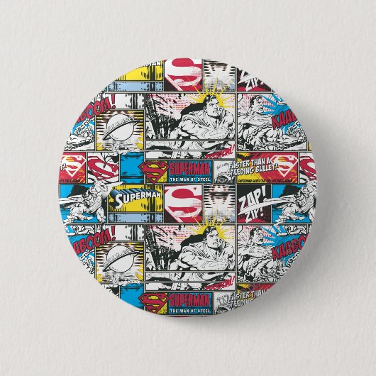 Superman Logo Patroon 2 Ronde Button 5,7 Cm (Voorkant)