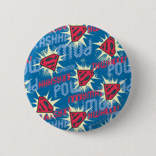 Superman Logo Patroon Ronde Button 5,7 Cm