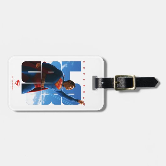 Superman Look Up Pose Bagagelabel (Voorkant horizontaal)