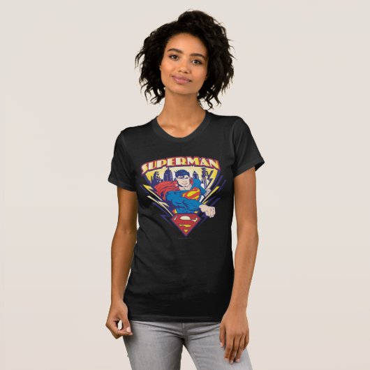 Superman met elektriciteit t-shirt (Voorkant volledig)
