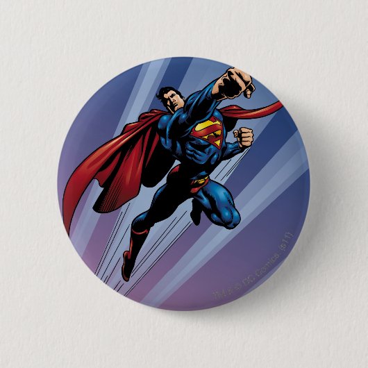 Superman met lichte strepen ronde button 5,7 cm (Voorkant)