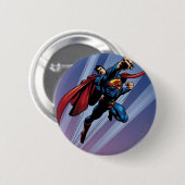 Superman met lichte strepen ronde button 5,7 cm (Voorkant /achterkant)