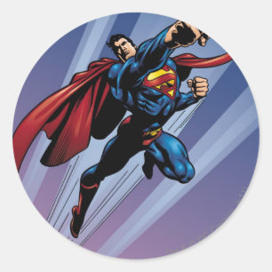 Superman met lichte strepen ronde sticker