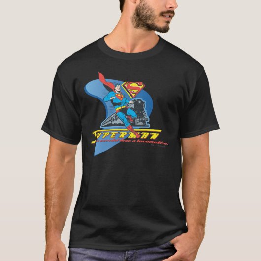 Superman met trein - Kleur T-shirt (Voorkant)