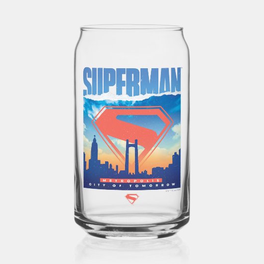 Superman Metropolis Skyline Blikvorm Glas (Voorkant)