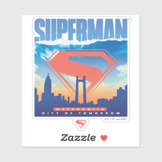Superman Metropolis Skyline Sticker (Vel)