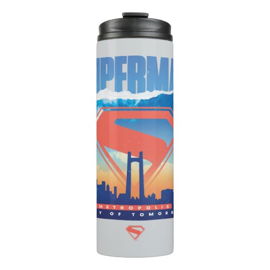 Superman Metropolis Skyline Thermosbeker (Voorkant)