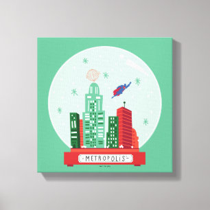 Superman Metropolis Snow Wereldbol Graphic Canvas Afdruk