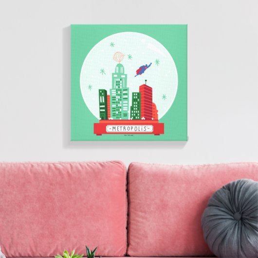 Superman Metropolis Snow Wereldbol Graphic Canvas Afdruk (Insitu (Woonkamer))