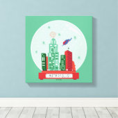 Superman Metropolis Snow Wereldbol Graphic Canvas Afdruk (Insitu (Houten vloer))