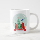 Superman Metropolis Snow Wereldbol Graphic Extra Grote Beker (Rechts)