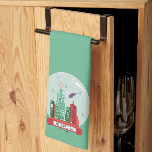 Superman Metropolis Snow Wereldbol Graphic Theedoek (Derde Gevouwen)