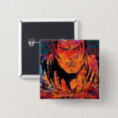 Superman Oranje Grunge Vierkante Button 5,1 Cm (Voorkant /achterkant)