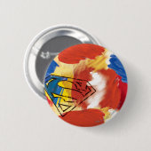 Superman Painted Logo Ronde Button 5,7 Cm (Voorkant /achterkant)