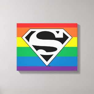Superman Rainbow-Logo Canvas Afdruk