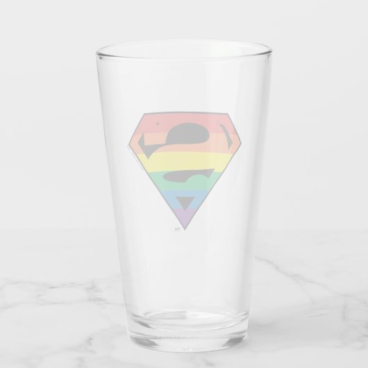 Superman Rainbow-Logo Glas (Achterkant)