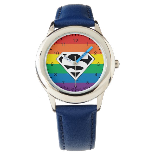 Superman Rainbow-Logo Horloge (Voorkant)