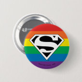 Superman Rainbow-Logo Ronde Button 5,7 Cm (Voorkant /achterkant)