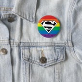 Superman Rainbow-Logo Ronde Button 5,7 Cm (In situ)