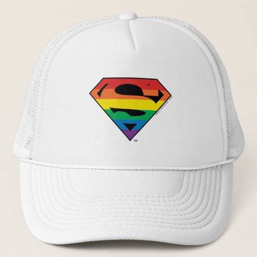 Superman Rainbow-Logo Trucker Pet (Voorkant)