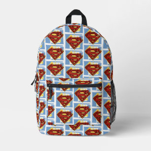 Superman Rood en Blauw Patroon Bedrukte Rugzak