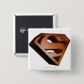 Superman S-Shield | 3D Gramachtige Logo Vierkante Button 5,1 Cm (Voorkant /achterkant)