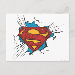 Superman S-Shield   Binnen wolken Logo Briefkaart