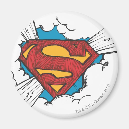 Superman S-Shield | Binnen wolken Logo Magneet (Voorkant)
