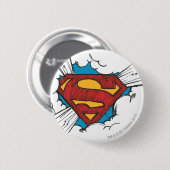 Superman S-Shield | Binnen wolken Logo Ronde Button 5,7 Cm (Voorkant /achterkant)