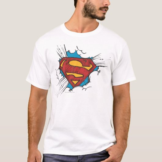 Superman S-Shield | Binnen wolken Logo T-shirt (Voorkant)
