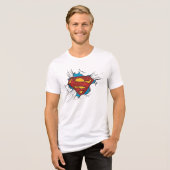 Superman S-Shield | Binnen wolken Logo Tri-Blend Shirt (Voorkant volledig)
