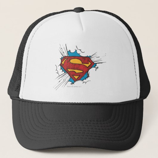 Superman S-Shield | Binnen wolken Logo Trucker Pet (Voorkant)