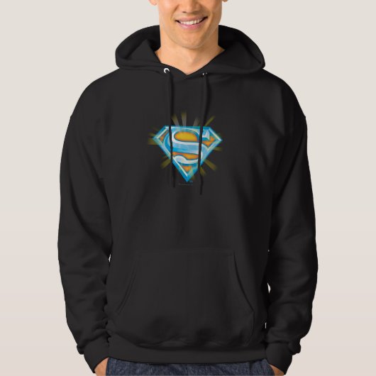 Superman S-Shield | Blauw en Oranje Logo Hoodie (Voorkant)