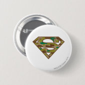 Superman S-Shield | Camouflage Logo Ronde Button 5,7 Cm (Voorkant /achterkant)