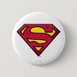 Superman S-Shield Dirt Logo Ronde Button 5,7 Cm