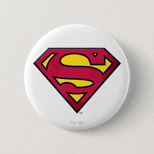 Superman S-Shield | Dirt Logo Ronde Button 5,7 Cm (Voorkant)