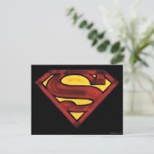 Superman S-Shield | Donkere rode Logo Briefkaart (Staand voorkant)