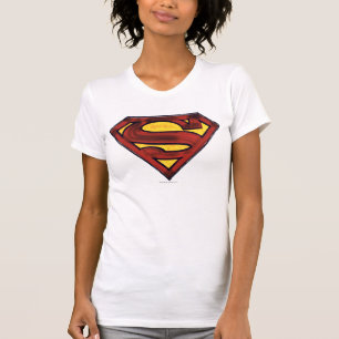 Superman S-Shield Donkere rode Logo T-shirt