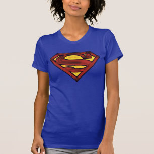 Superman S-Shield Donkere rode Logo T-shirt