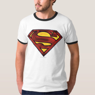 Superman S-Shield Donkere rode Logo T-shirt